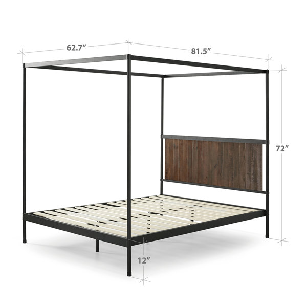 Zinus wesley 72 metal and wood canopy platform deals bed